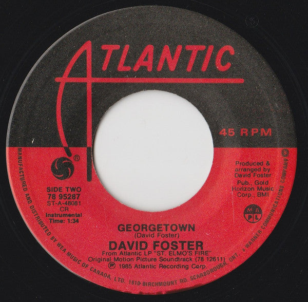 David Foster : Love Theme From St. Elmo's Fire (7", Single)