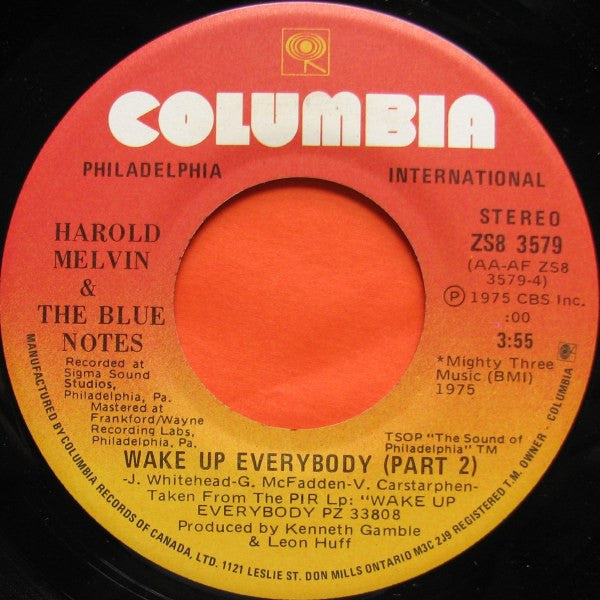 Harold Melvin And The Blue Notes : Wake Up Everybody (7")