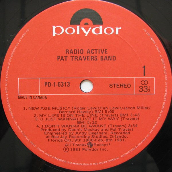Pat Travers : Radio Active (LP, Album)