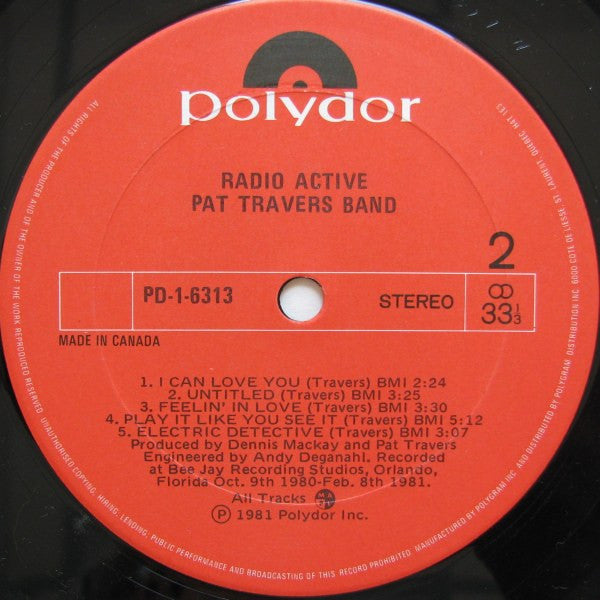 Pat Travers : Radio Active (LP, Album)