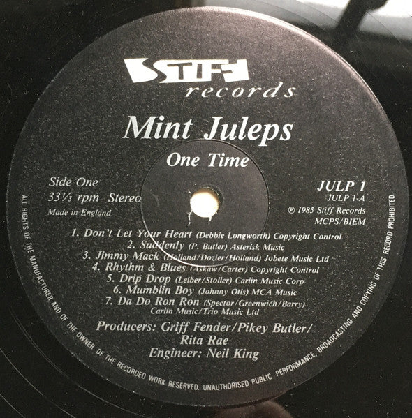 Mint Juleps : One Time (LP, Album)