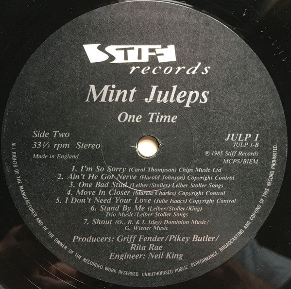 Mint Juleps : One Time (LP, Album)