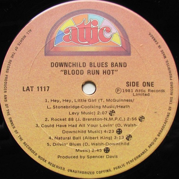 Downchild* With Spencer Davis : Blood Run Hot (LP, Album)