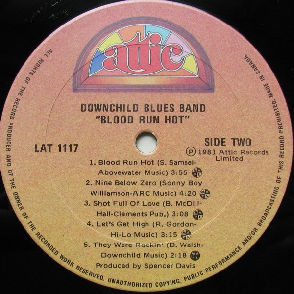Downchild* With Spencer Davis : Blood Run Hot (LP, Album)