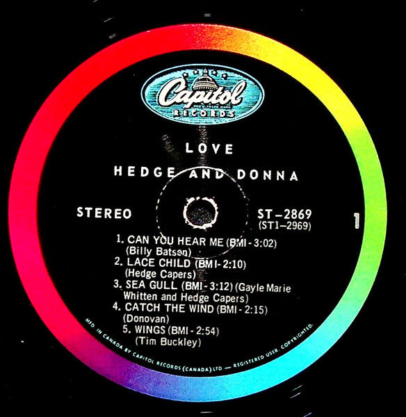 Hedge & Donna : (Love) - Hedge And Donna (LP, Album, Rai)
