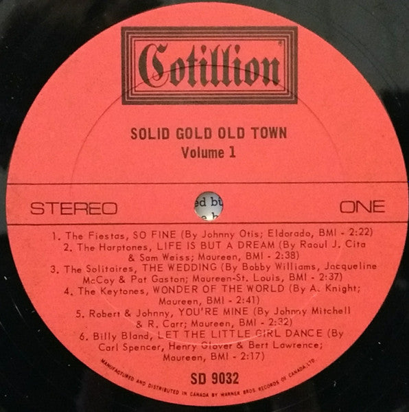 Various : Solid Gold Old Town. Volume 1 (LP, Comp, RE)