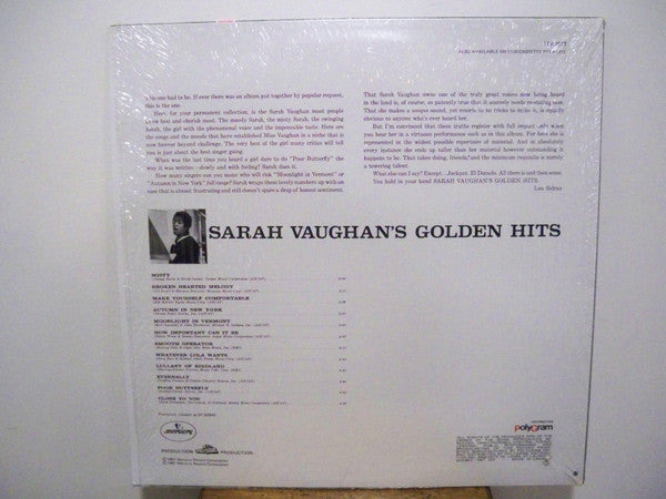 Sarah Vaughan : Sarah Vaughan's Golden Hits (LP, Comp, RE)