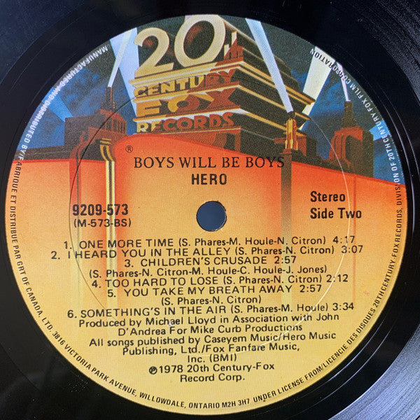 Hero (10) : Boys Will Be Boys (LP, Album)