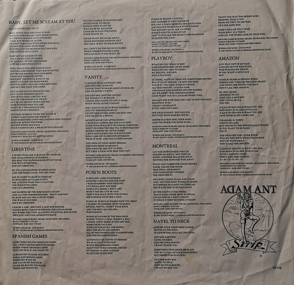 Adam Ant : Strip (LP, Album)