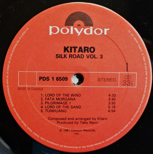 Kitaro : Silk Road III (Tun Huang) (LP, Album, RE)