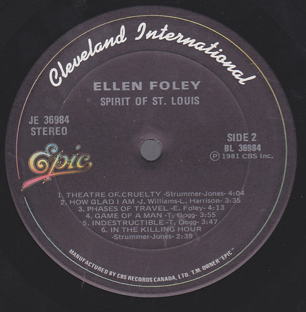 Ellen Foley : Spirit Of St. Louis (LP, Album)