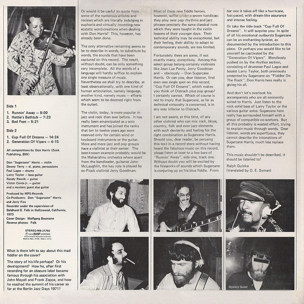 Sugar Cane Harris* : Cup Full Of Dreams (LP, Album)