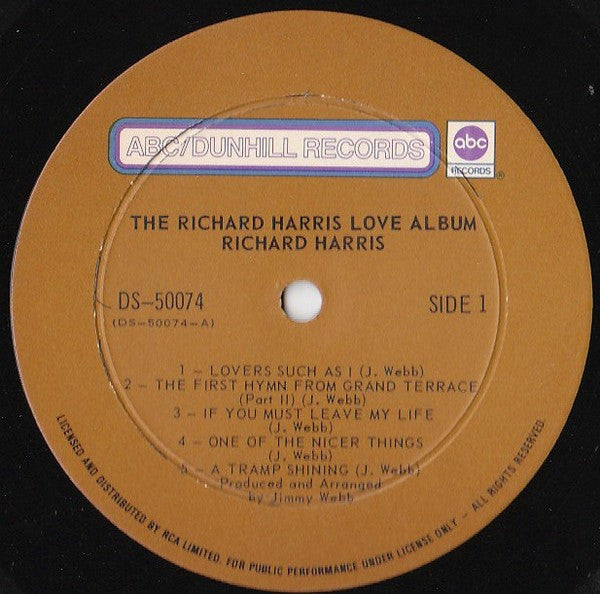 Richard Harris : The Richard Harris Love Album (LP, Album, Comp)
