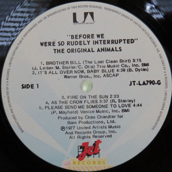The Original Animals* : Before We Were So Rudely Interrupted (LP, Album)