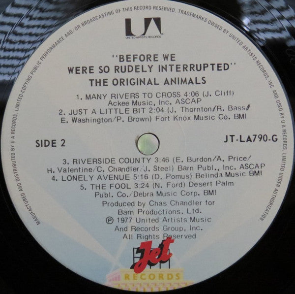 The Original Animals* : Before We Were So Rudely Interrupted (LP, Album)