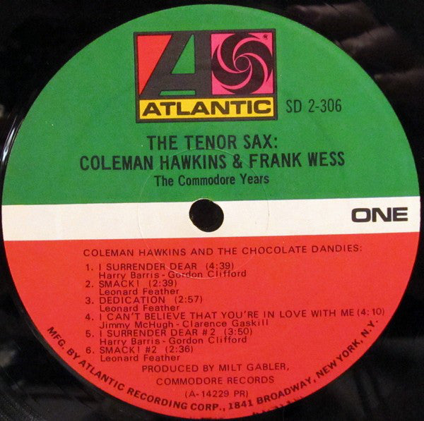 Coleman Hawkins & Frank Wess : The Tenor Sax: Coleman Hawkins & Frank Wess (2xLP, Comp)
