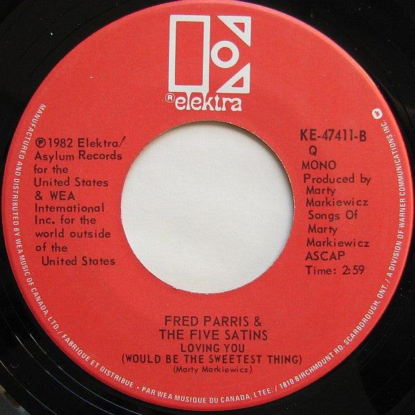 Fred Parris & The Five Satins : Medley / Loving You (Would Be The Sweetest Thing) (7", Single)