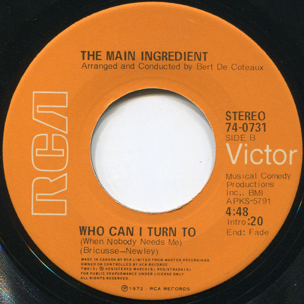 The Main Ingredient : Everybody Plays The Fool (7", Single)