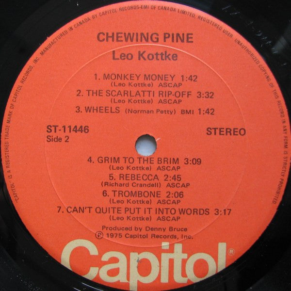 Leo Kottke : Chewing Pine (LP, Album)