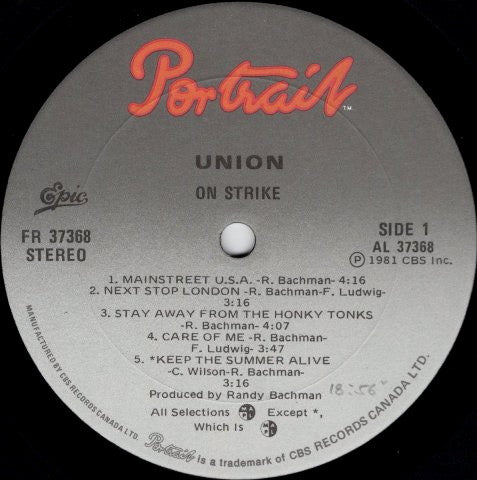 Union (17) : On Strike (LP, Album)