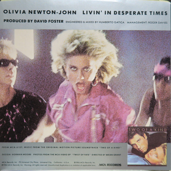 Olivia Newton-John : Livin' In Desperate Times (7", Single)