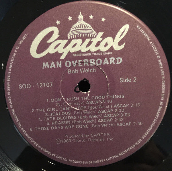 Bob Welch : Man Overboard (LP, Album)