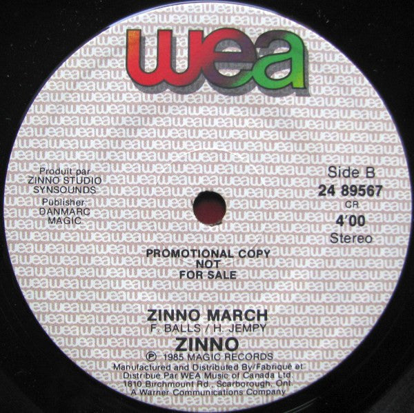 Zinno : What's Your Name? (7", Promo)