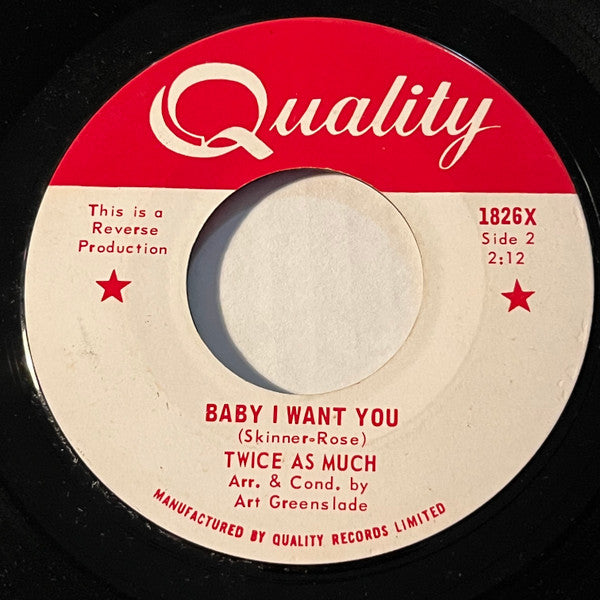 Twice As Much : Sittin' On A Fence / Baby I Want You (7", Single)