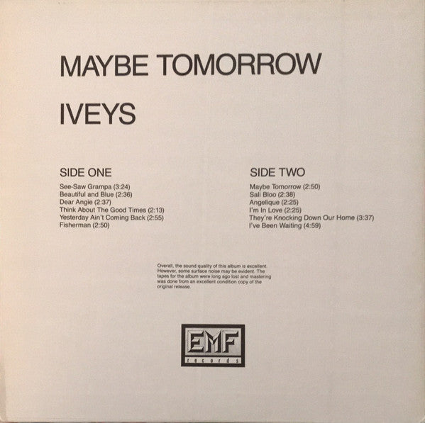 The Iveys : Maybe Tomorrow (LP, Album, RE, Unofficial)