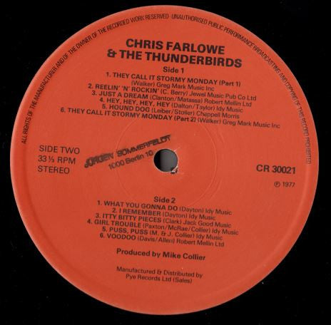Chris Farlowe & The Thunderbirds : Chris Farlowe & The Thunderbirds (LP)