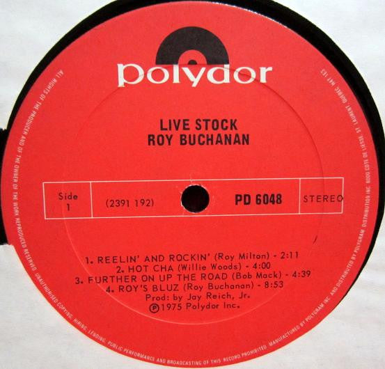 Roy Buchanan : Live Stock (LP, Album, RE)