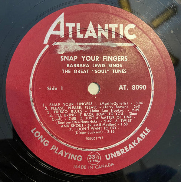 Barbara Lewis : Snap Your Fingers (Barbara Lewis Sings The Great Soul Tunes) (LP)