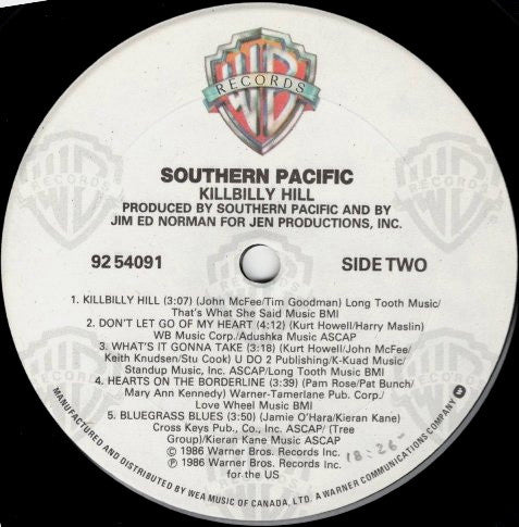 Southern Pacific : Killbilly Hill (LP, Album)