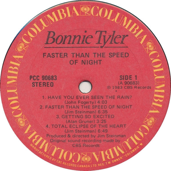Bonnie Tyler : Faster Than The Speed Of Night (LP, Album)