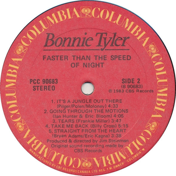 Bonnie Tyler : Faster Than The Speed Of Night (LP, Album)