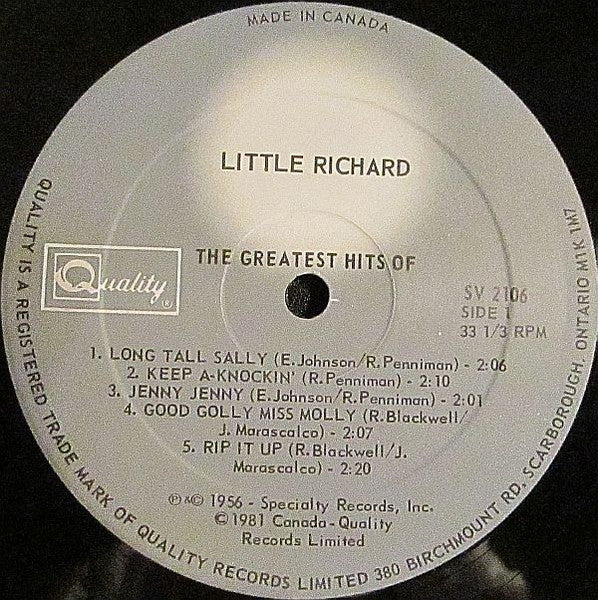 Little Richard : Greatest Hits (LP, Comp)