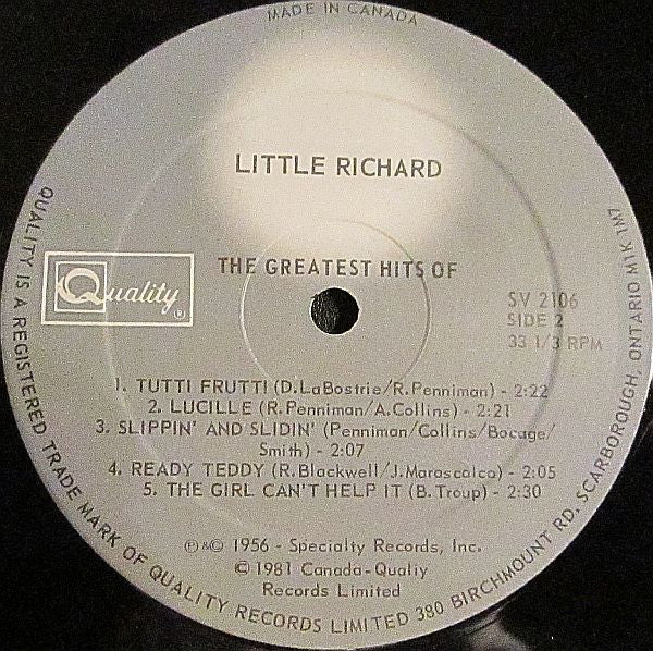 Little Richard : Greatest Hits (LP, Comp)