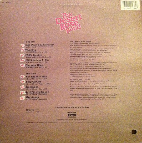 Desert Rose Band : Running (LP, Album)