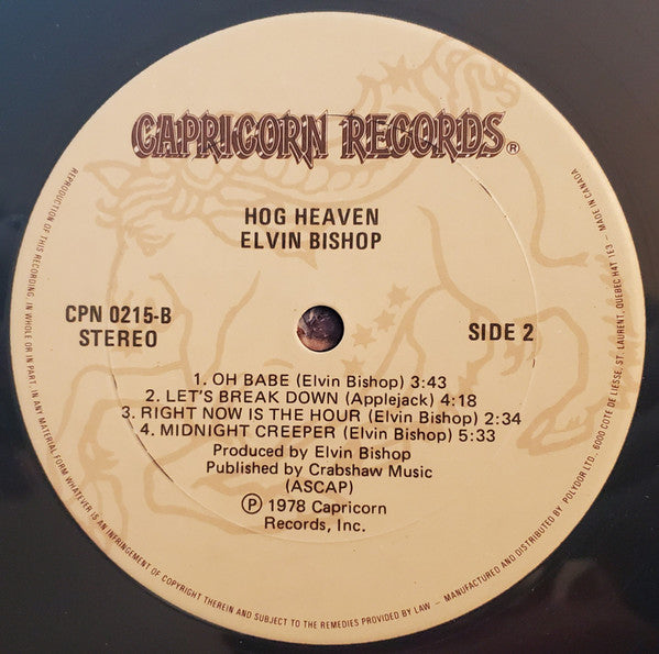 Elvin Bishop : Hog Heaven (LP, Album)