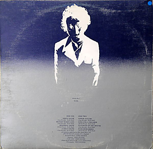 Procol Harum : Broken Barricades (LP, Album, Gat)