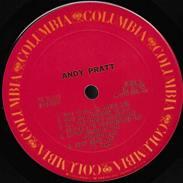 Andy Pratt : Andy Pratt (LP, Album, RE)