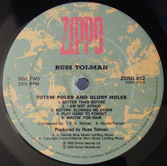 Russ Tolman : Totem Poles And Glory Holes (LP, Album)