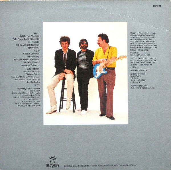 Duke Robillard And The Pleasure Kings : Duke Robillard And The Pleasure Kings (LP, Album)