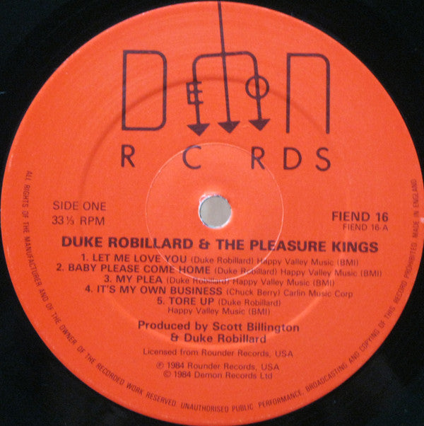Duke Robillard And The Pleasure Kings : Duke Robillard And The Pleasure Kings (LP, Album)