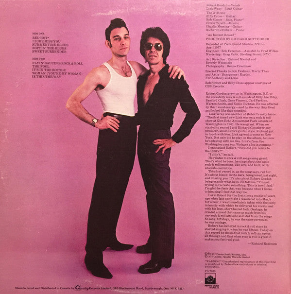 Robert Gordon (2) With Link Wray : Robert Gordon With Link Wray (LP, Album)