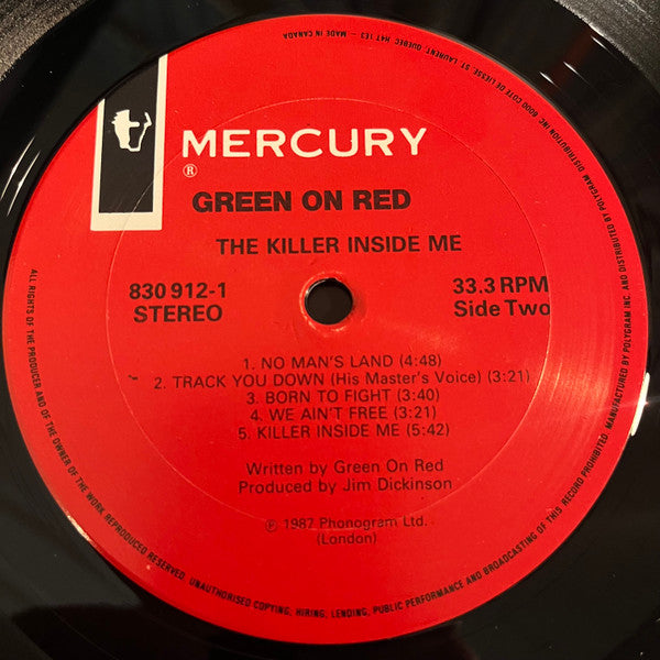 Green On Red : The Killer Inside Me (LP, Album)