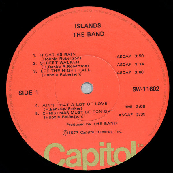 The Band : Islands (LP, Album)