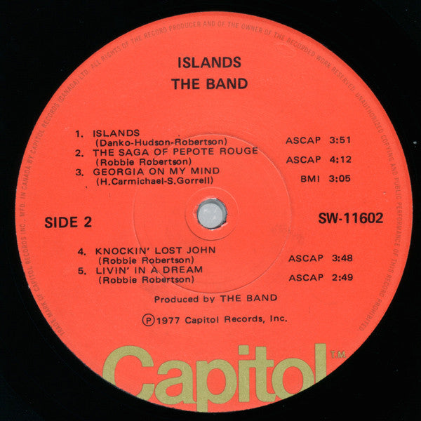The Band : Islands (LP, Album)