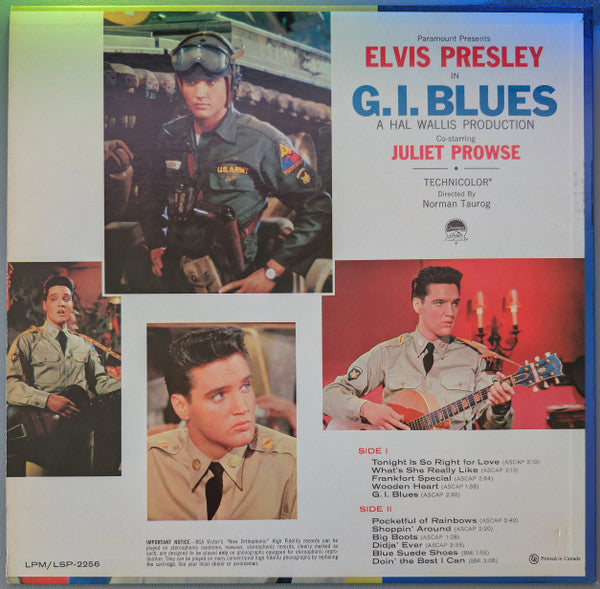 Elvis Presley : G.I. Blues (LP, Album, Bla)