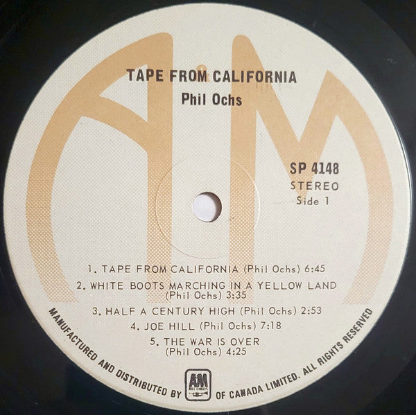 Phil Ochs : Tape From California (LP, Album, RP)